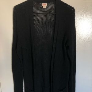 Mossimo Black Knitted Open Front Cardigan Size L